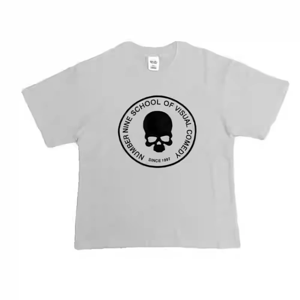 F Brother Number Nine 04S Skull Printed Y2K Printed Short Sleeve T-shirt Men and Women Dark European Top T