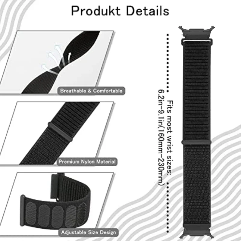 Pulseira para samsung galaxy watch ultra 47mm náilon loop pulseira esportiva para galaxy watch 7 ultra acessórios correa