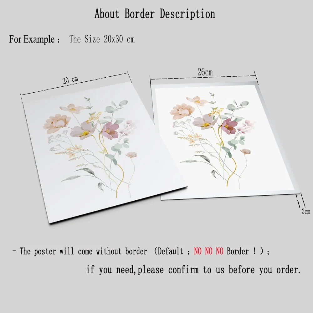 Watercolor Wildflower Flower Poster Colorful Floral Prints Plant Wall Art Canvas Painting Wall Pictures for Living Room Decor