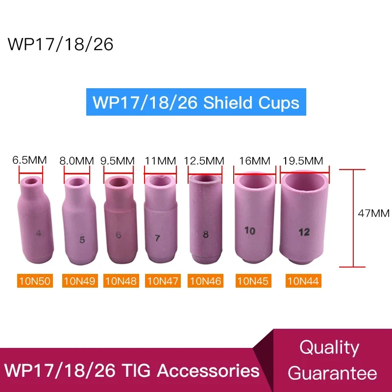 TIG Welding Machine Accessories/Consumables porcelain WP26 17 18 series Shield Cups Nozzles