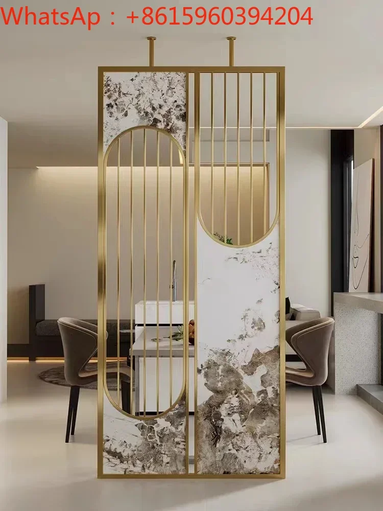 

Customized stainless steel screen entrance door partition net red wall customization modern simple wrought iron small apartmen