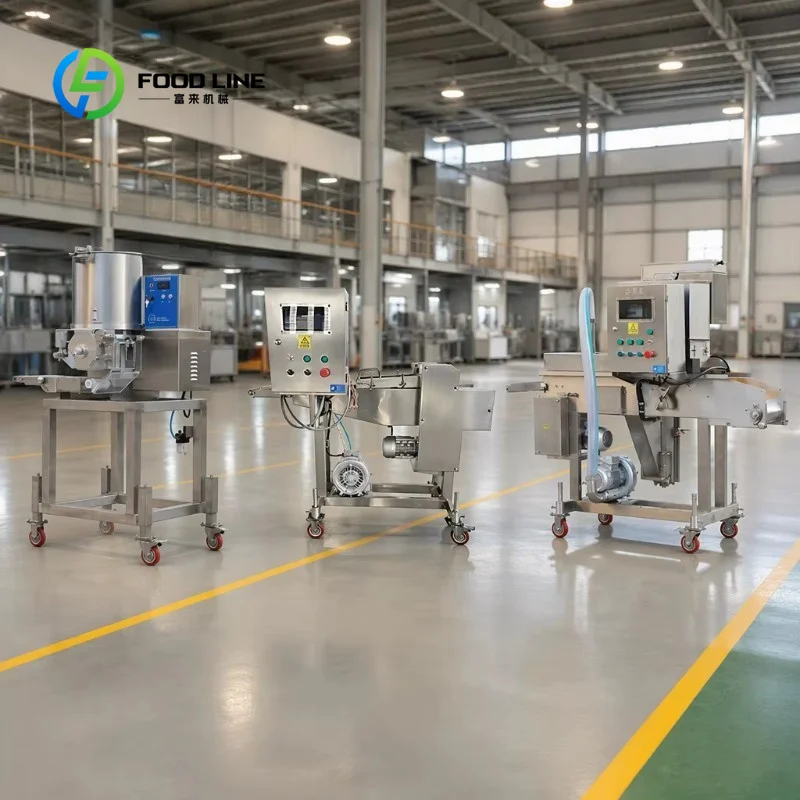 customized full‑auto patty‑line crumb‑coater high‑efficiency stainless forming‑line for integrated hamburger nugget processing