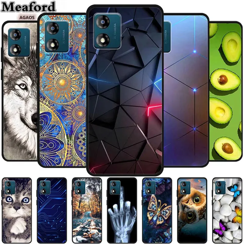 For Moto E13 Case Animals TPU Soft Silicone Cover Phone Cases for Motorola Moto E13 4G E 13 MotoE13 Shockproof Funda 6.5