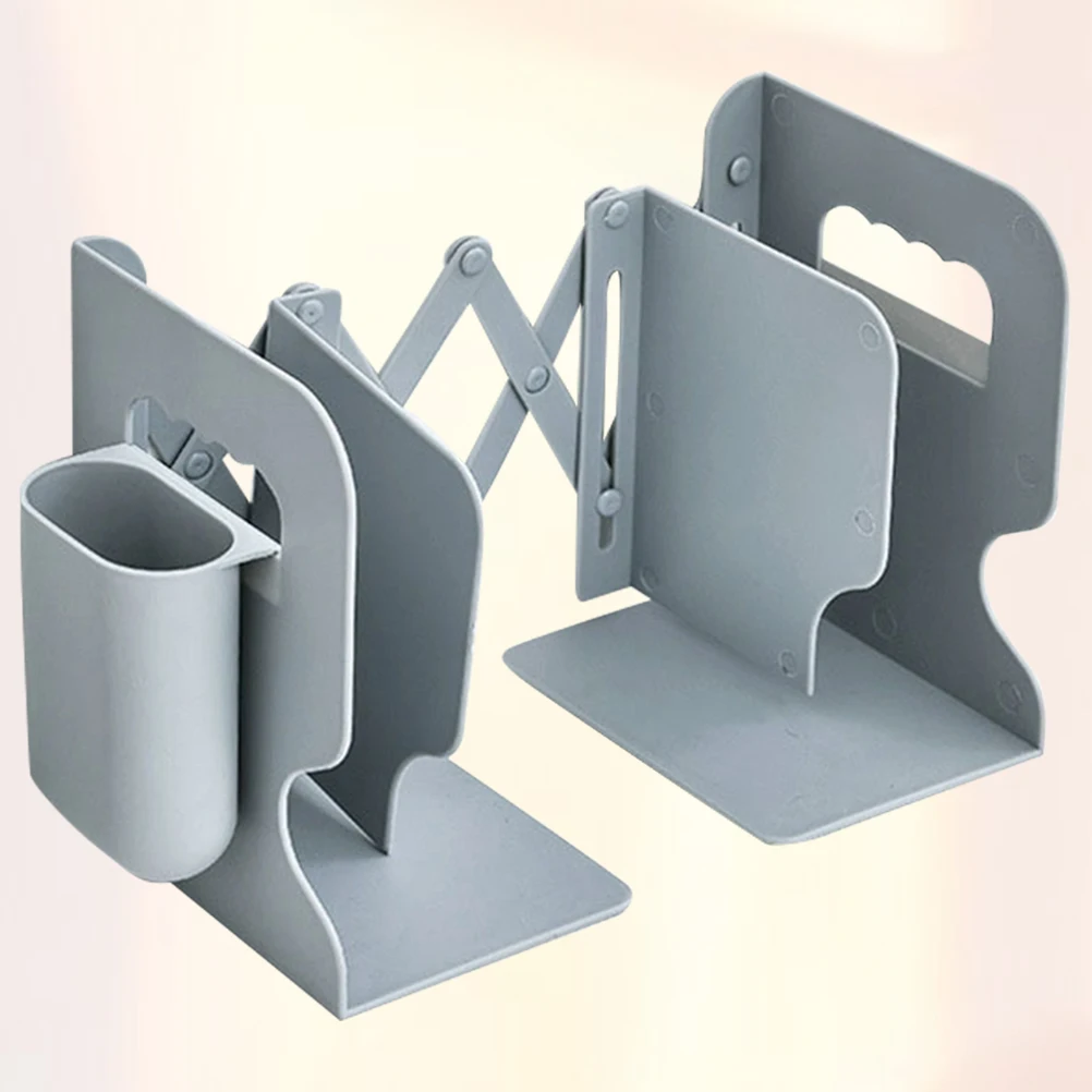 

Adjustable Telescopic Shelf Bookends Powder Coated Anti Rust Strong Hold For Large Books Files Magazines Home Office