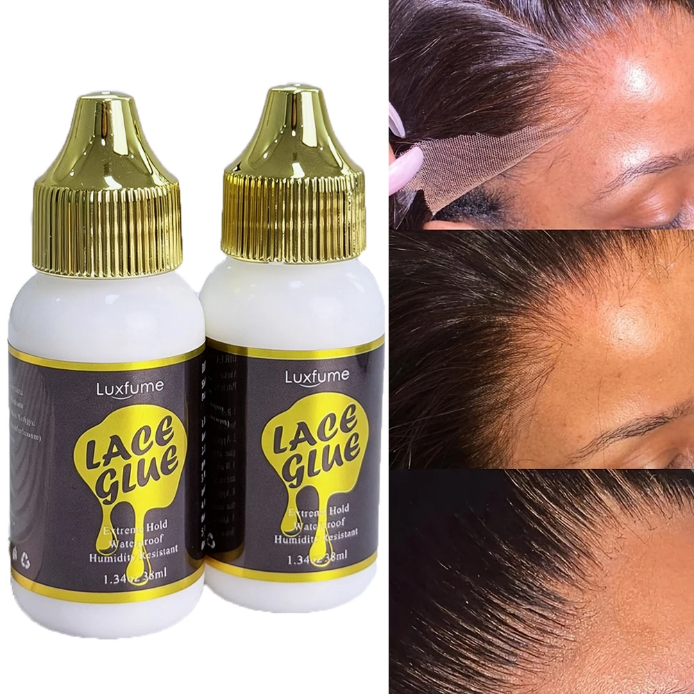 38ml Wig Installation LACE GLUE Wig Glue Strong Glue Adhesives for Lace Front Waterproof Edge Control for Lace Wigs