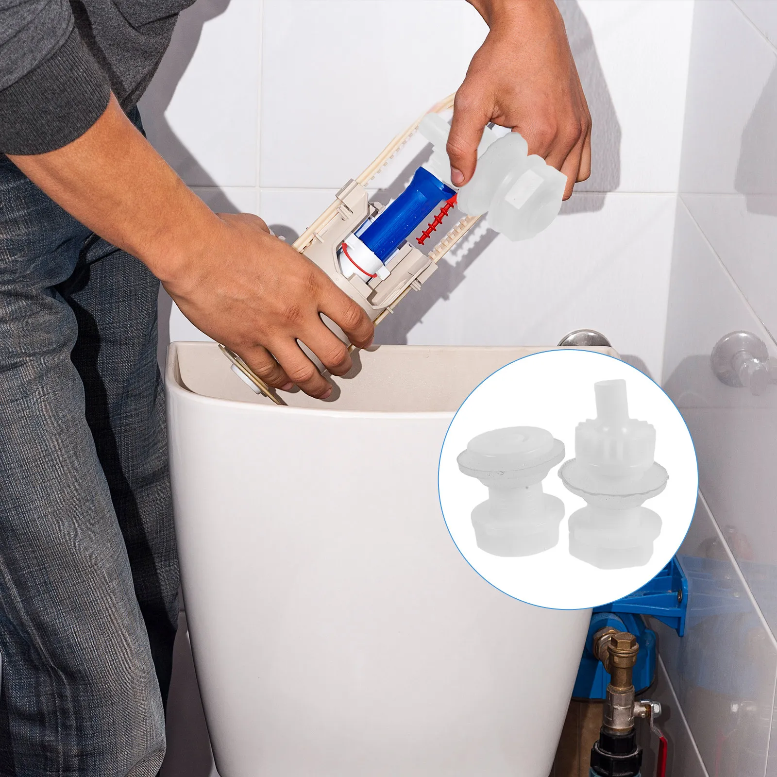 

2Sets Smart Toilet Flush Nozzle Assembly Up Down Pulse System Replacement Spray Head Toilet Water Outlet Bathroom Accessories