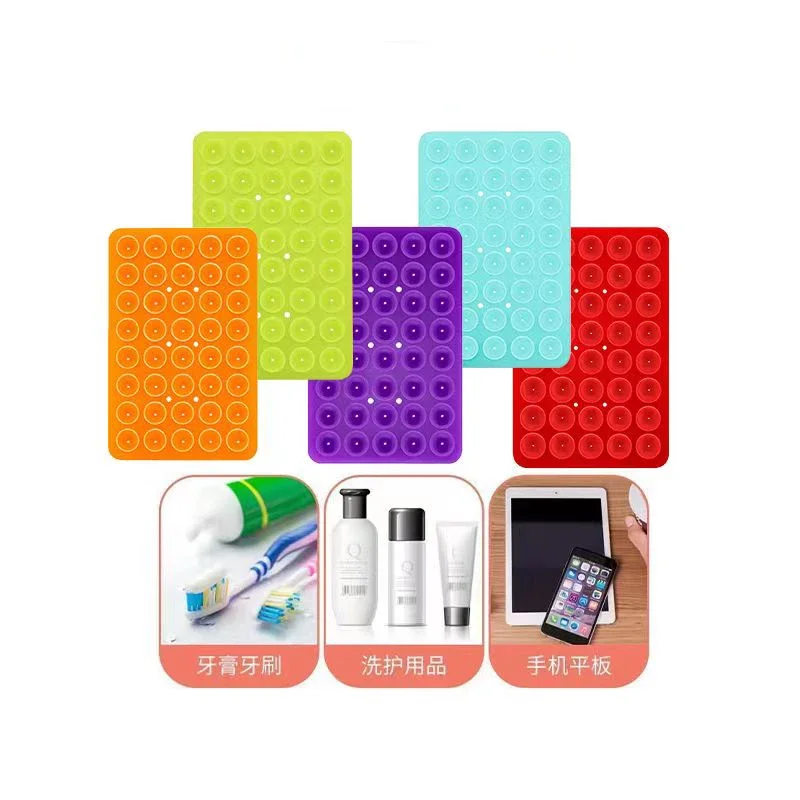 Double Side Silicone Suction Pad For Mobile Phone Fixture Suction Cup Backed Adhesive Silicone Rubber Sucker Pad For Fixed Pad