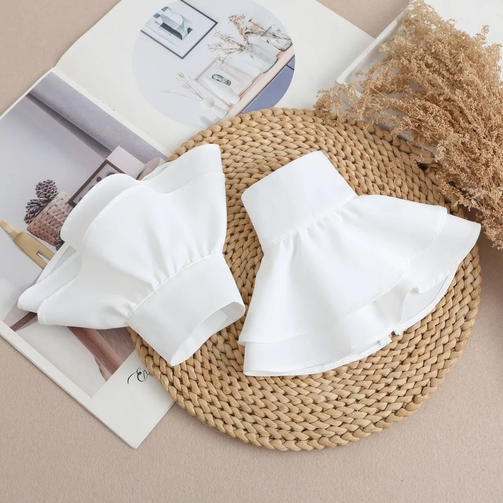 

Ruffles Pleated Fake Sleeves Chiffon Detachable Cuffs Fake Cuffs Sweater Horn Cuffs Korean Arm Warmers Hand Wrist Cuffs