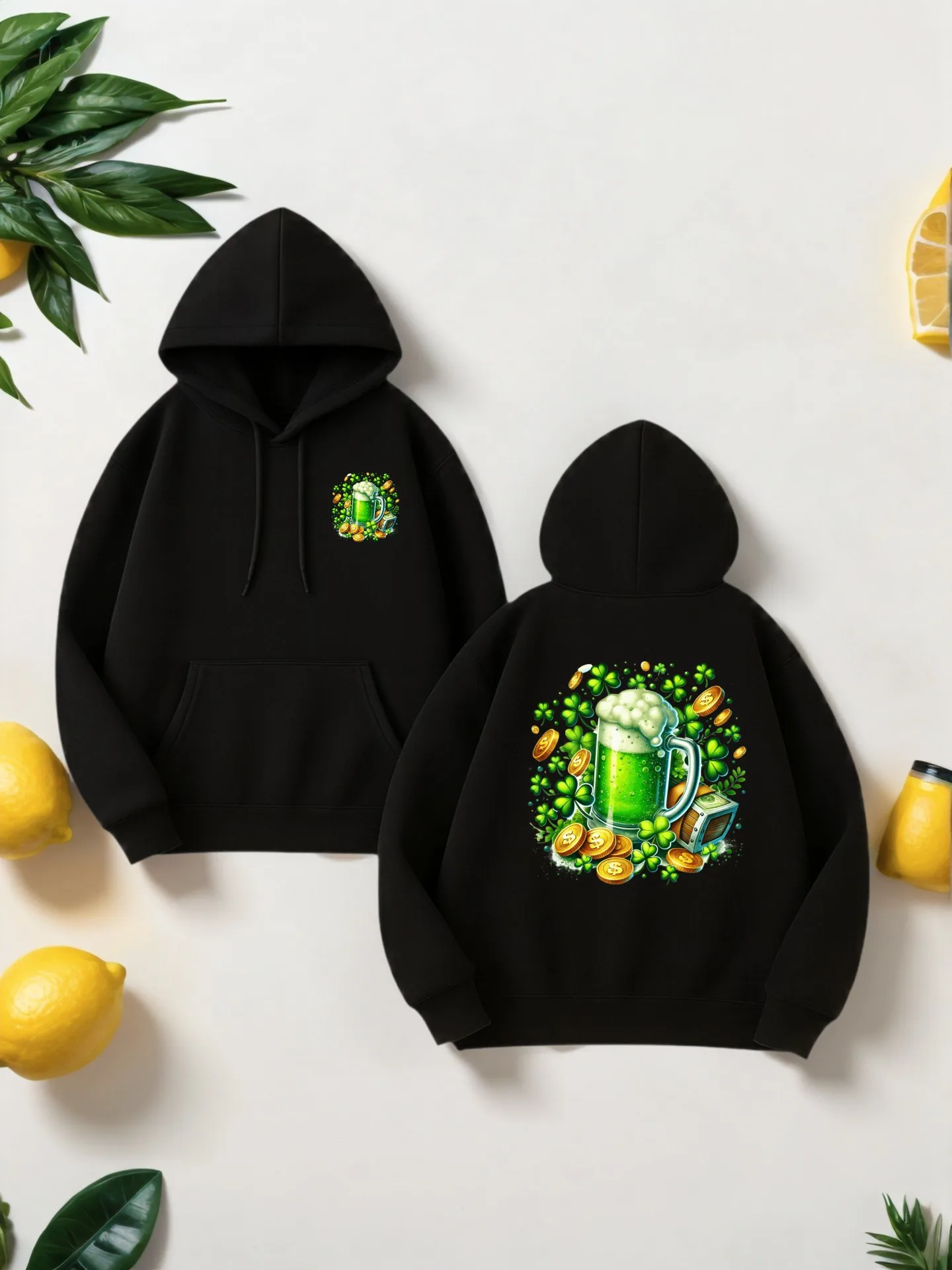 

Мужская толстовка с рисунком, повседневный стиль, на флисовой подкладке, графический принт для пивной кружки, для повседневной носки, для молодых мужчин