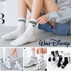 Disney Mickey Mouse Socks Women Cotton Fashion Black White Sports Breathable Anime Couple Cute Cartoon Girls Skateboarding Socks