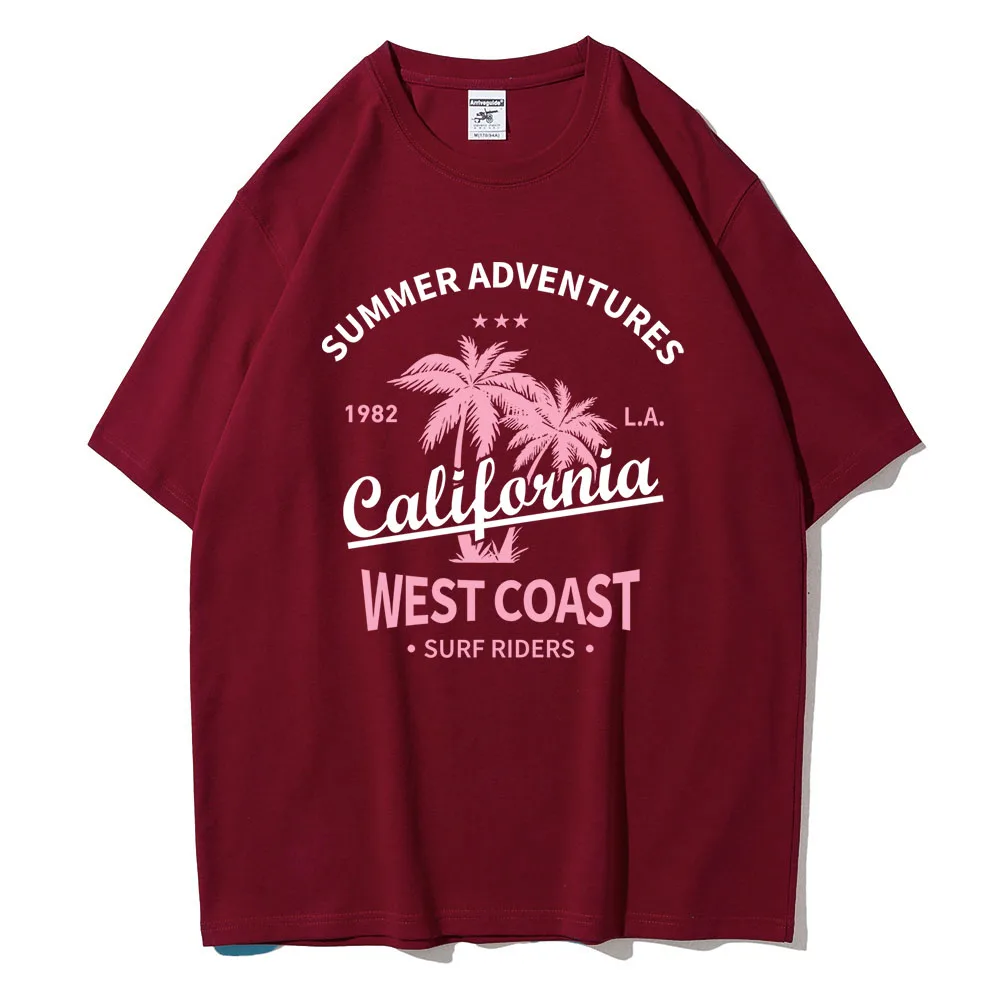 Summer Adventures California West Coast Tshirts Female Street Hip Hop T-Shirts Cotton Oversized Clothes Cool Sport T-Shirt