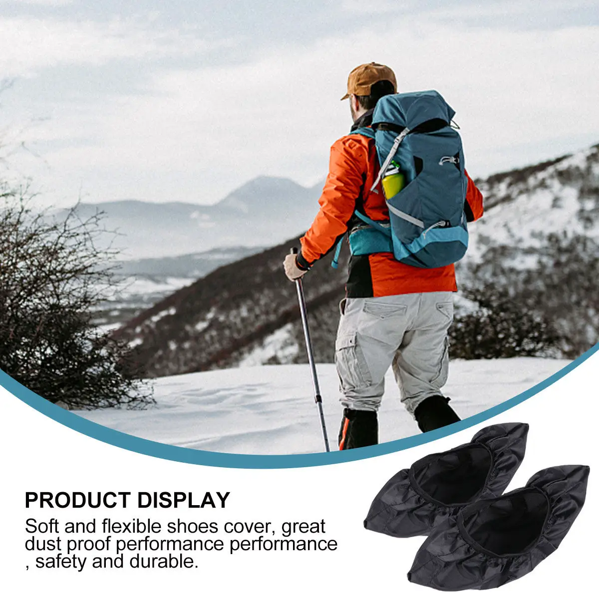 Ice Skate Covers 2 Pairs Washable Breathable Nylon Shoe Protectors for Travel Camping Beach Rain Mud