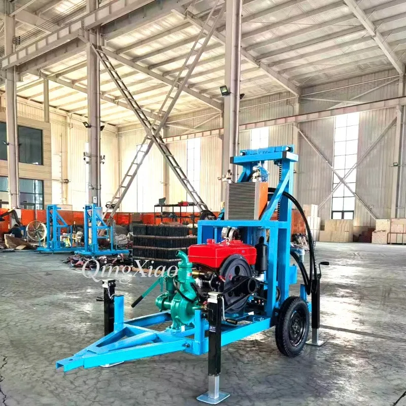 FOB Price Easy Operate Hydraulic Wheeled Water Well Drilling Rig Compact Body For Water Shallow Well Excavation Construction Job view 5