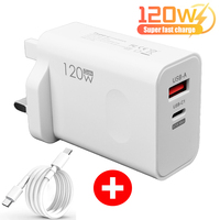 120W USB Type C PD Gan Fast Charger 10A Charge Cable Fast Charging Quick Charge Adapter for IPhone Xiaomi Samsung Pixel Oneplus