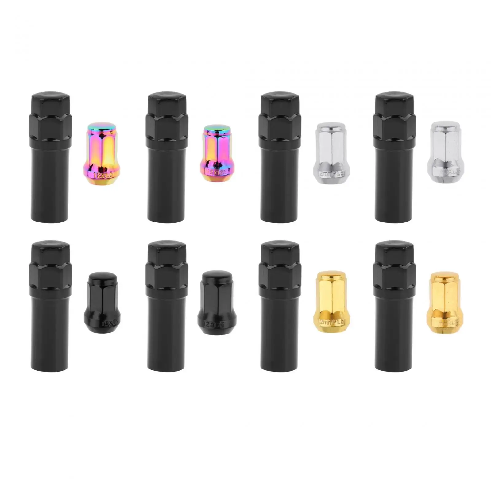 

20 шт. M12 колесные гайки с гнездом, профессиональная простая установка, прочный сменный аксессуар из углеродистой стали холодного кованого цвета