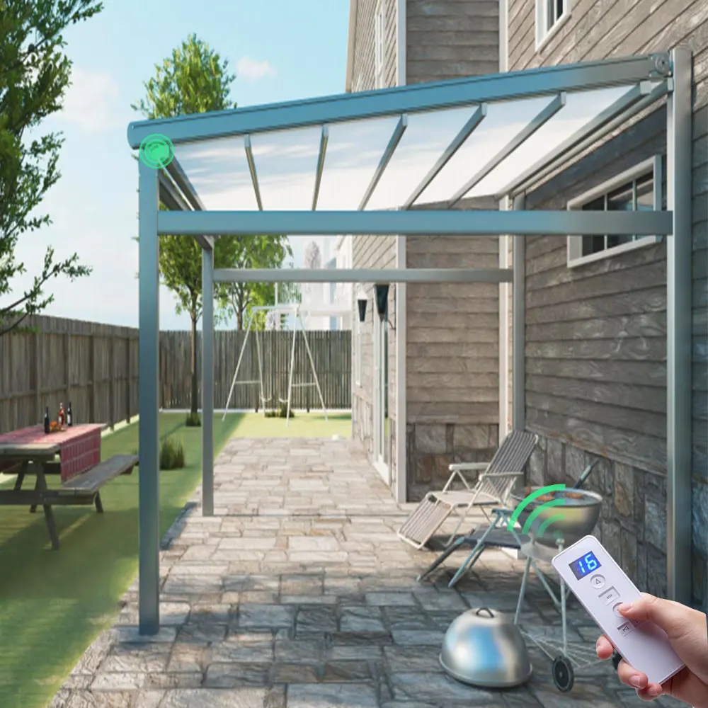 Canopy Awnings Pergola Aluminum Frame For Garden Shed Waterproof Custom Size Retractable Folding Pergola Motorized Outdoor