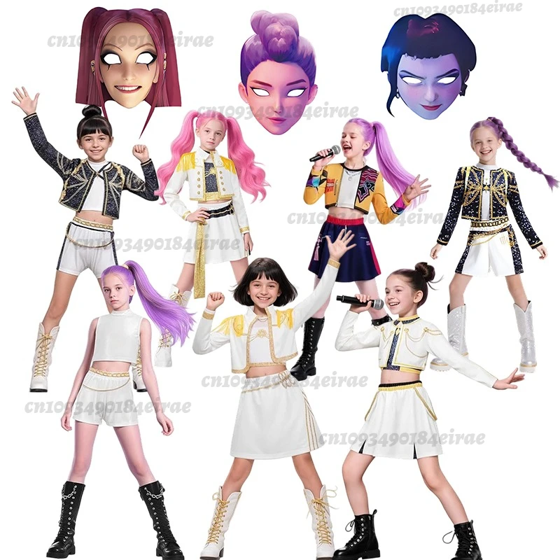 

Детский карнавальный костюм Kpop Hunters Demon Hunters Rumi Zoey Mira для девочек, маскировка для детской одежды, наряд для ролевых игр, карнавальный костюм на Хэллоуин
