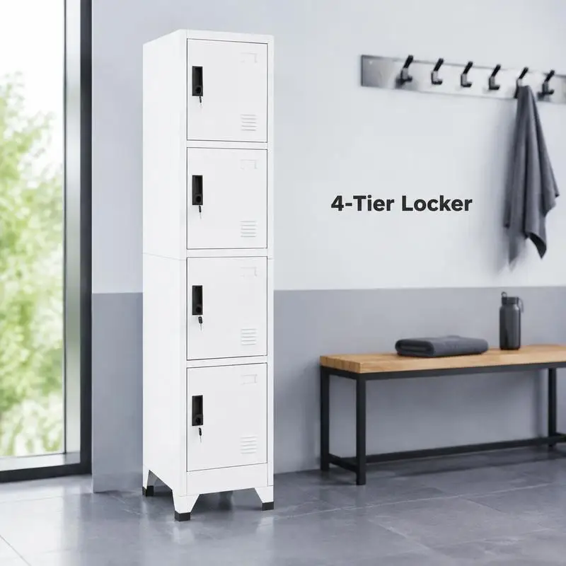 Armoire casier blanche 38x45x180 cm en acier