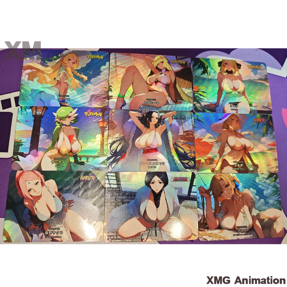

9 шт./компл. 63*88 мм DIY аниме богиня серии Pokémon Lillie Люсамин Харуно Сакура коллекционная карта аниме карты игрушки