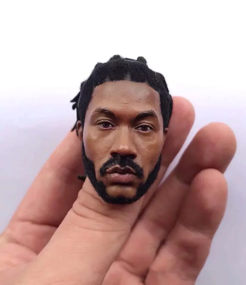 

1/6 Male Basketball The Youngest MVP Rose Superstar Player Head Sculpture Carving For 12inch Action Figure DIY