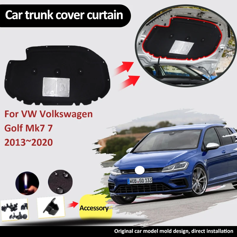 

For VW Volkswagen Golf Mk7 7 2013~2020 2015 2016 2018 2019 Engine Hood Sound Soundproof Hood Insulation Cotton Mats Accessories