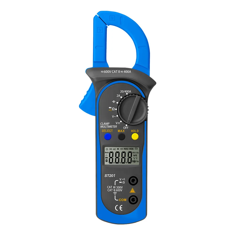 ST201 Digital Clamp Multimeter Resistance ohm Tester AC DC Clamp Ammeter Transistor Testers Voltmeter d Contact lcr meter