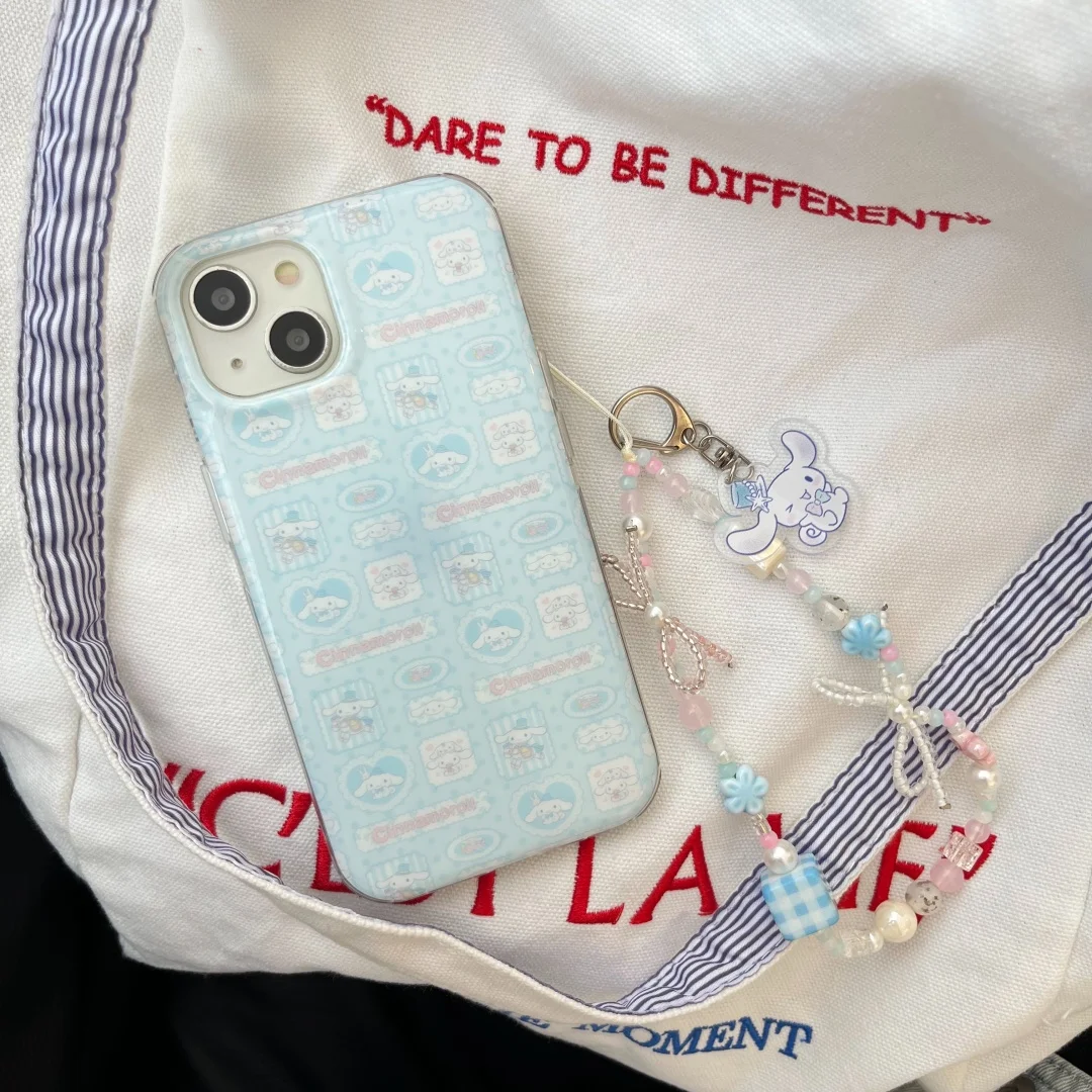 

Full screen Cartoon Cinnamoroll Phone Shockproof soft Case For iPhone 16 15 14 Pro Max 16 Pro Kawaii Case Cover with lanyard﻿﻿
