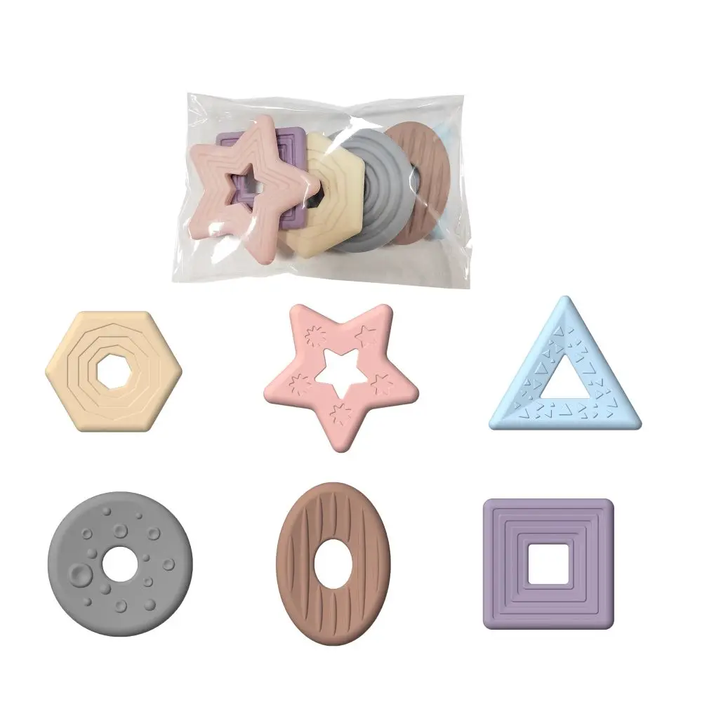 6 pz/set strutturato morbido preoccupazione pietra agitarsi giocattolo rilassante silicone bambini pietra sensoriale nessun rumore creativo strutturato preoccupazione rocce