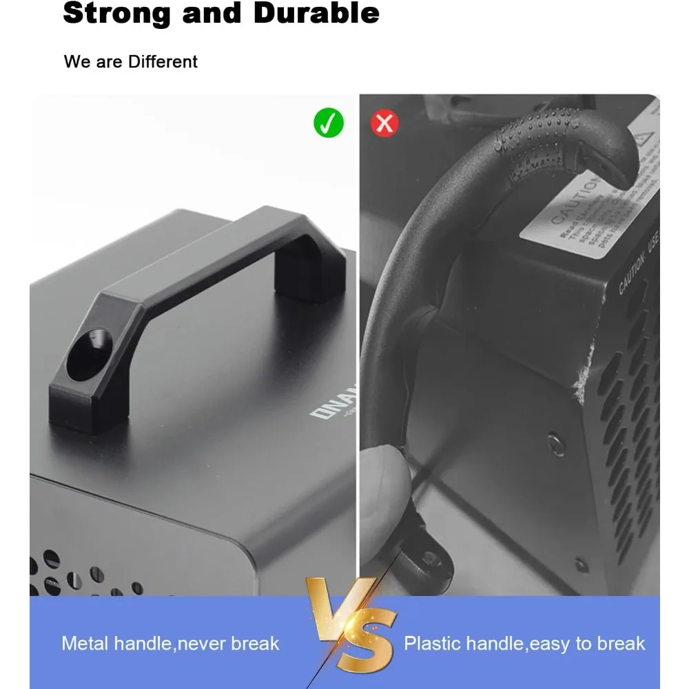 Ozone Generator 77000mg, Deodorizer for Home, Basement, Smoke, and Pet Room (Eliminating 4000 Square Feet, All Metallic Black)