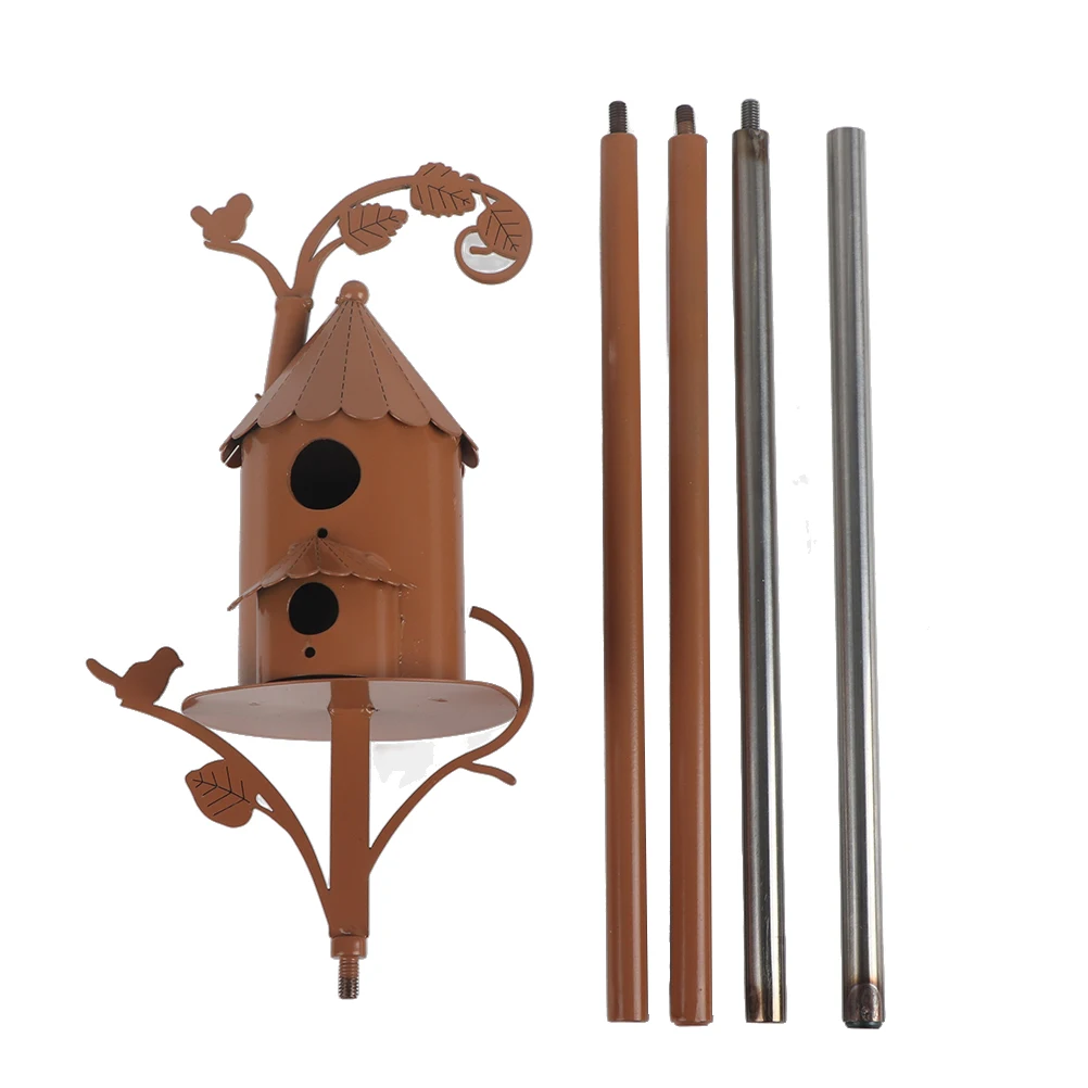 Rust Proof Metal Bird House Garden Decor Easy Assemble