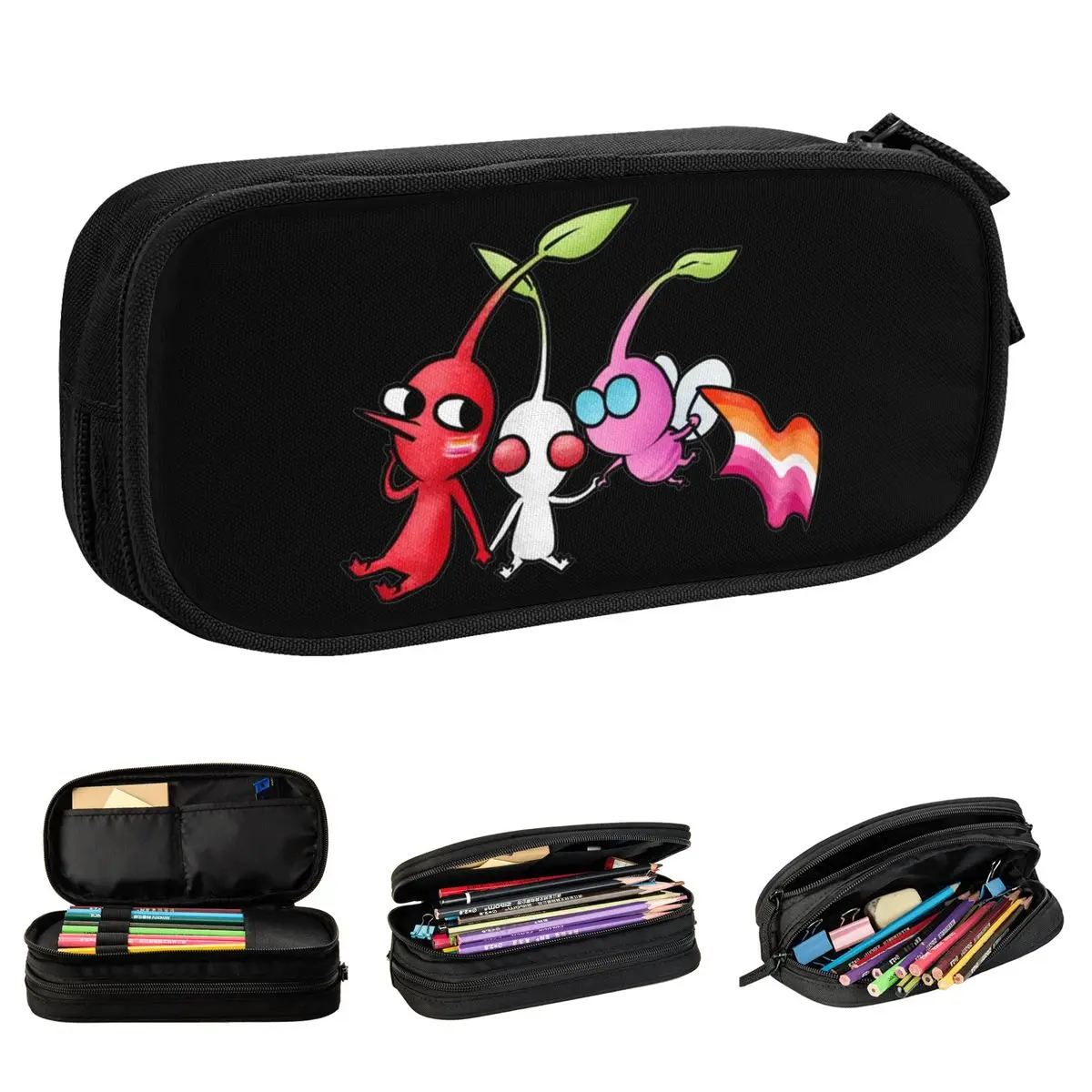 

Custom Cute Pikmin Pencil Case Video Game Pencil Pouch Pen for Student Big Capacity Pencil Bags Students School Gifts Stationery
