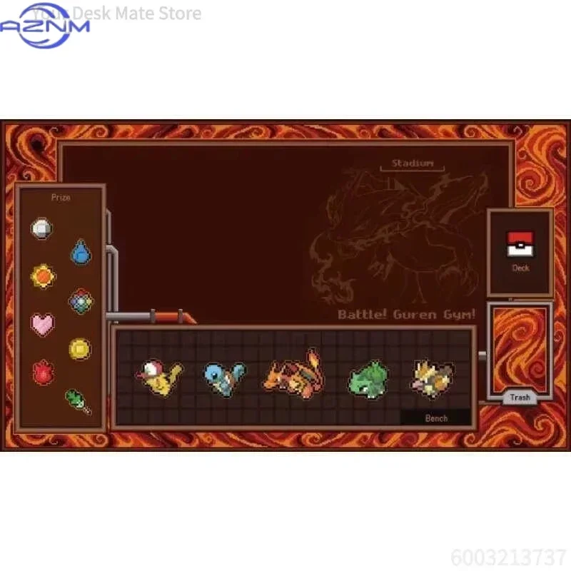 Pixel Retro Game Map Trading Card Game Playmat Non-Slip Stitched Edge Card Game Desk Mat