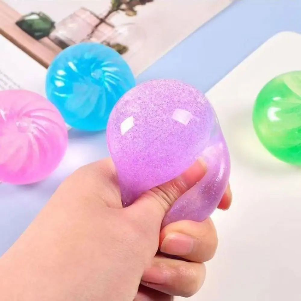 Funny Anxiety Relief Stress Relieving Crystal Bun Soft Cute Dough Ball Fidget Toys Glitter Dumpling Pinch Le Gifts