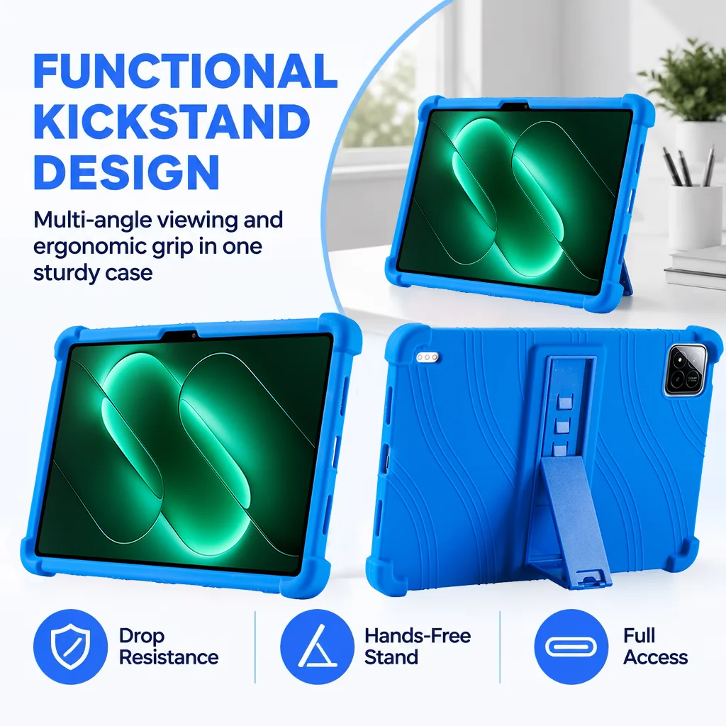 For Xiaomi Pad 9 2026 11.2inch Case Protective Case Adjustable Stand Shock Absorbing Soft Silicone Shell