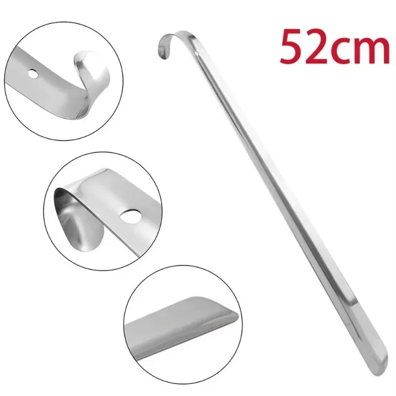 52CM Stainless Steel Shoe Horn Long Handle Professional Metal Shoehorn Home Use Shoe Extractor Lifter Pull Tool for Easy Shoe