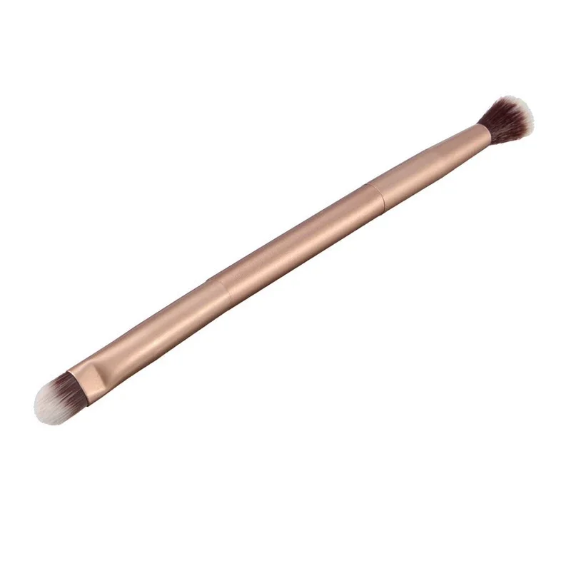 Double-head Eyeshadow Makeup Brush Aluminum Handle Eyeshadow Eyebrow Brush Muilt-functional Concealer Blending Brush Makeup Tool