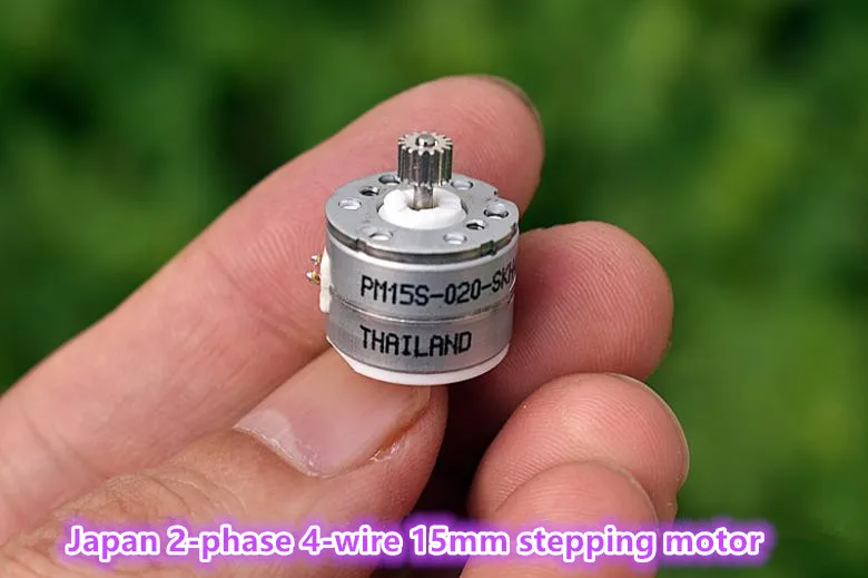 10pcs,  Japan 15mm stepping motor PM15S 15*12mm 2-phase 4-wire stepper motor 18° with 15T gear ,new in stock~