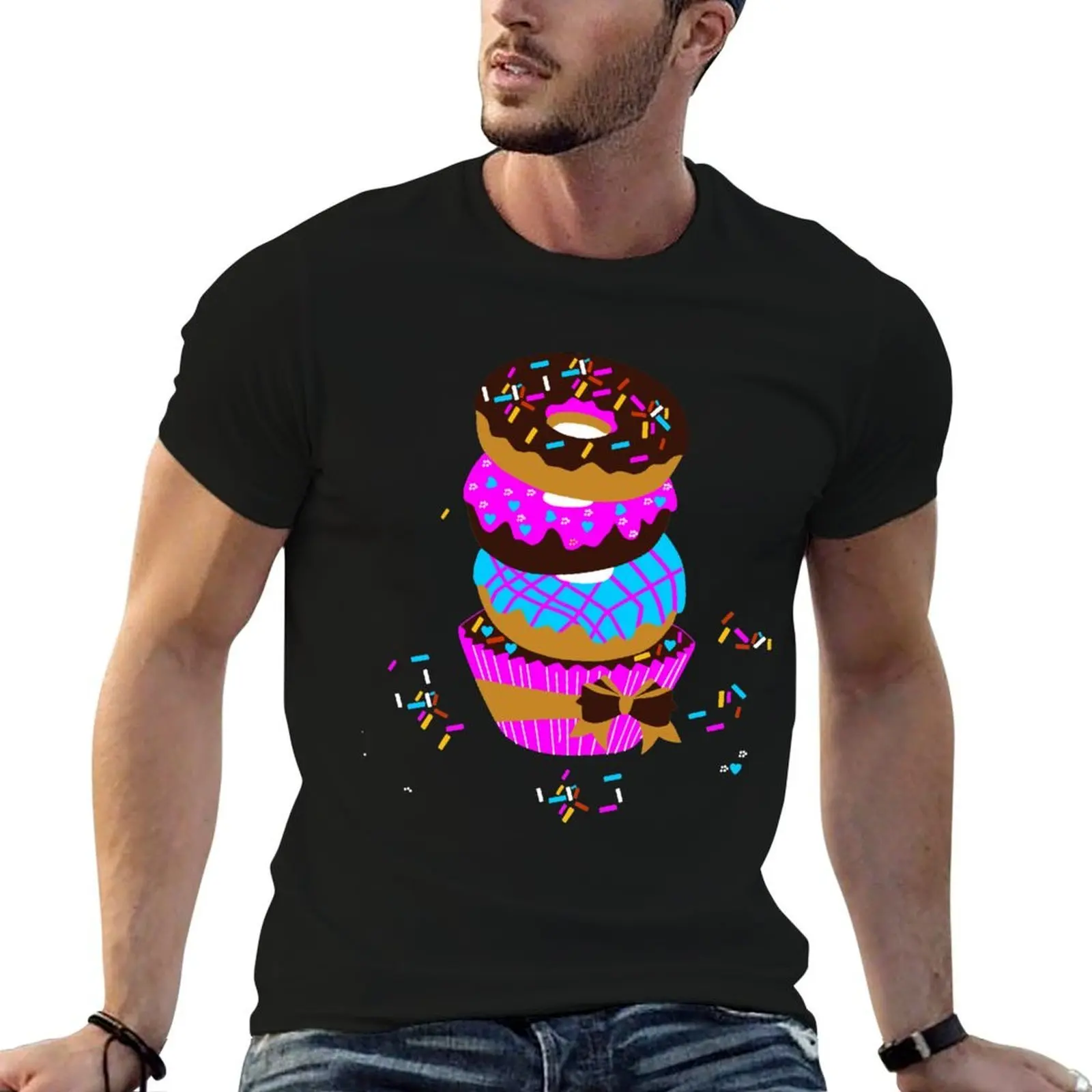 Chocolate Donut with Sprinkles T-Shirt custom shirt luxury designer plain white t shirts men