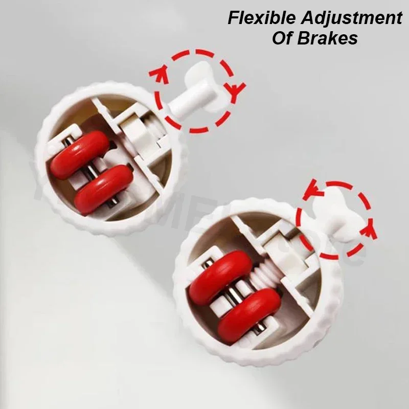 360 ° الأثاث الدوار بكرة صامتة مع الفرامل ذاتية اللصق عجلات دوارة عالمية من الفولاذ المقاوم للصدأ الملحقات المنزلية #6