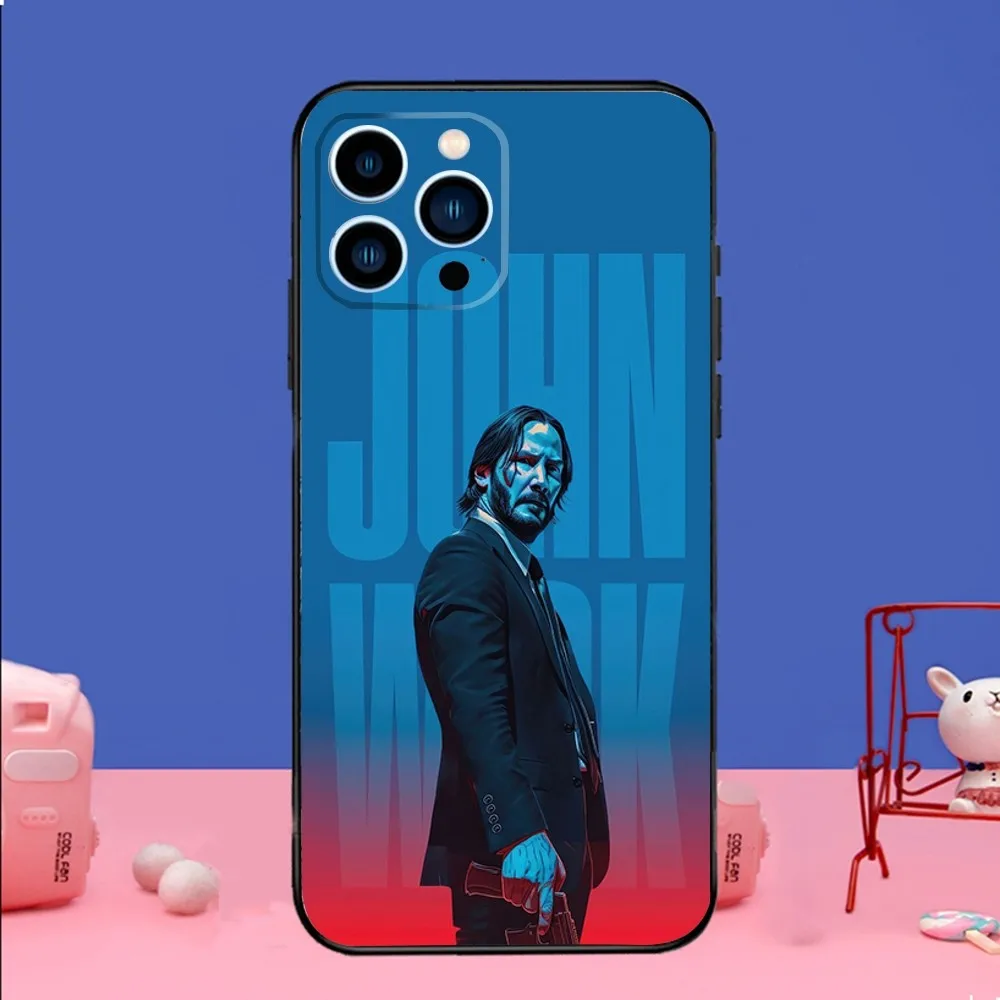 Film J-John W-Wick Bab Phone Case For iPhone 14,13,12 Mini 11 Pro XR,X,XS,MAX 6S,7,8 Plus Silicone Cover Soft black