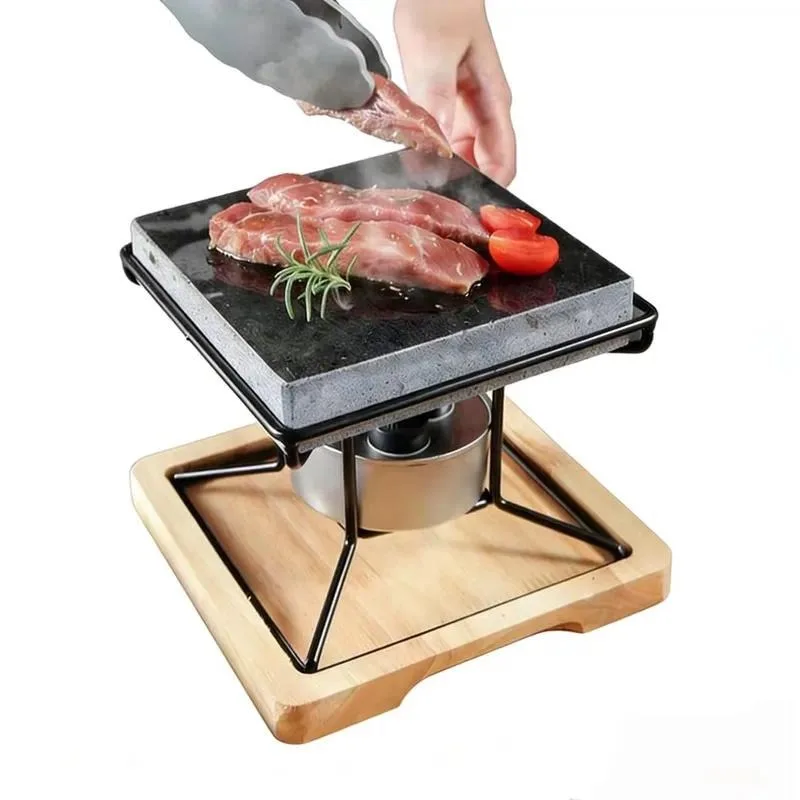 for Best-selling natural and environmentally friendly volcanic slabs for frying steaks, complete with stainless steel and