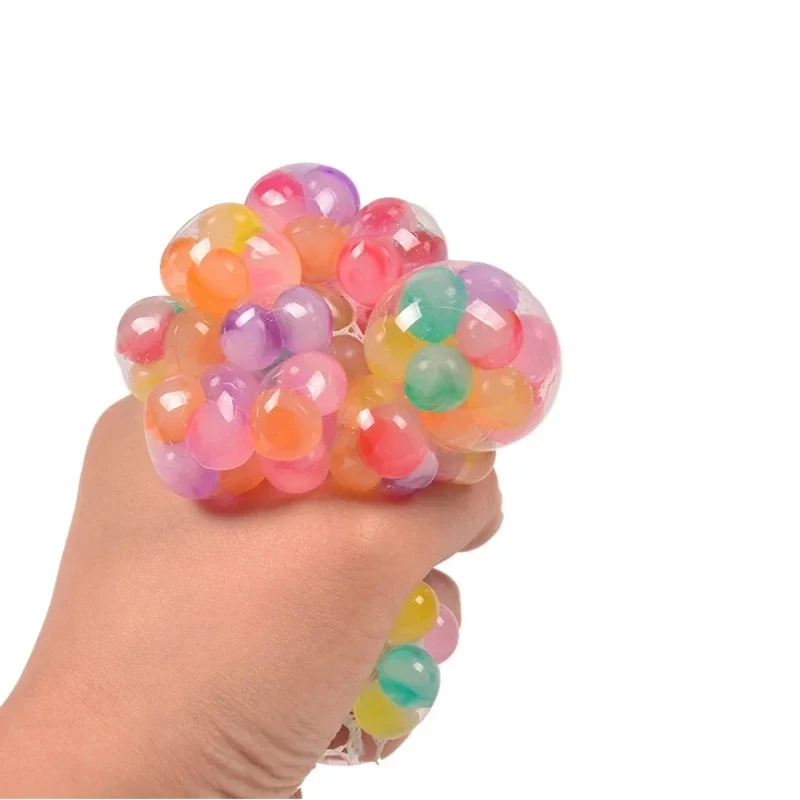 1PC Creative New Decompression And Ventilation Grape Ball Toys Tricolor Colorful Beads Grape Ball Pinch Le Children\'s Toys