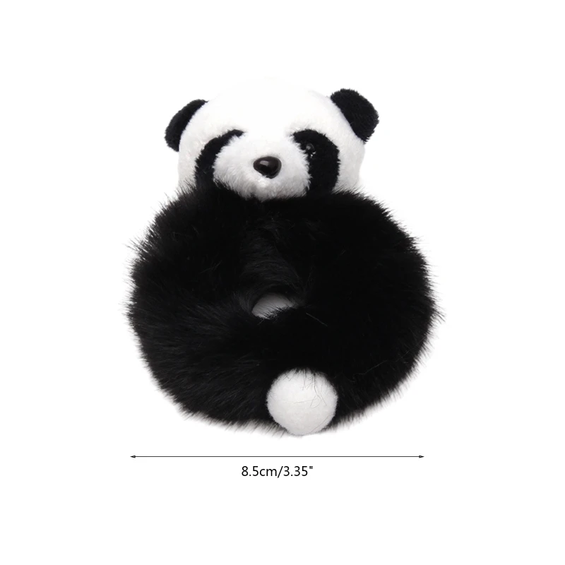 Cute Panda Elastic Hair Ties Cartoon Animal Ponytail Holders for Toddler Girls Teens Lovely Hair Scrunchie Supplies