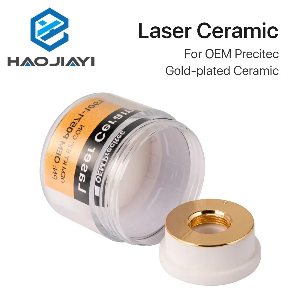 Cabeça de corte cerâmica banhada a ouro do laser, KT B2 CON P0571-1051-00001 para OEM Precitec, 28mm, 24.5mm