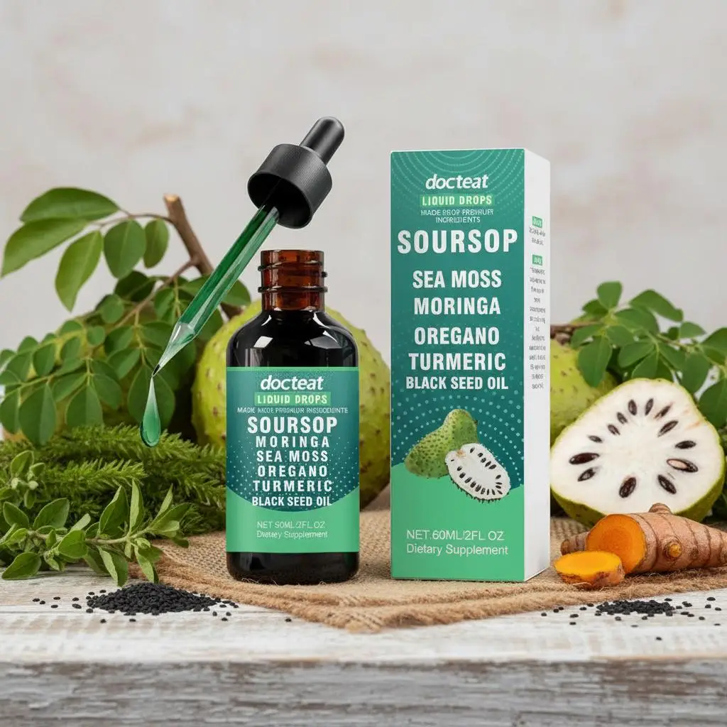 Gotas de extracto de Graviola Soursop Natural de 60ml, regulan el metabolismo, apoyan la digestión, la salud celular, fortalece la inmunidad