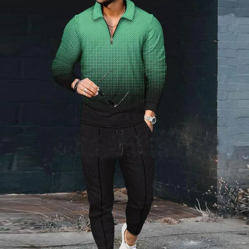 

Мужская Повседневная рубашка-поло, футболка с длинным рукавом и штаны, комплект из 2 предметов, мужской спортивный костюм, весна-осень, спортивные костюмы для спортзала MY932, 2023