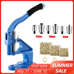 Grommet Eyelet Machine Hand Press Arts Crafts Leathercraft Sewing Machine DIY Manual Snap Eyelet Press Tools