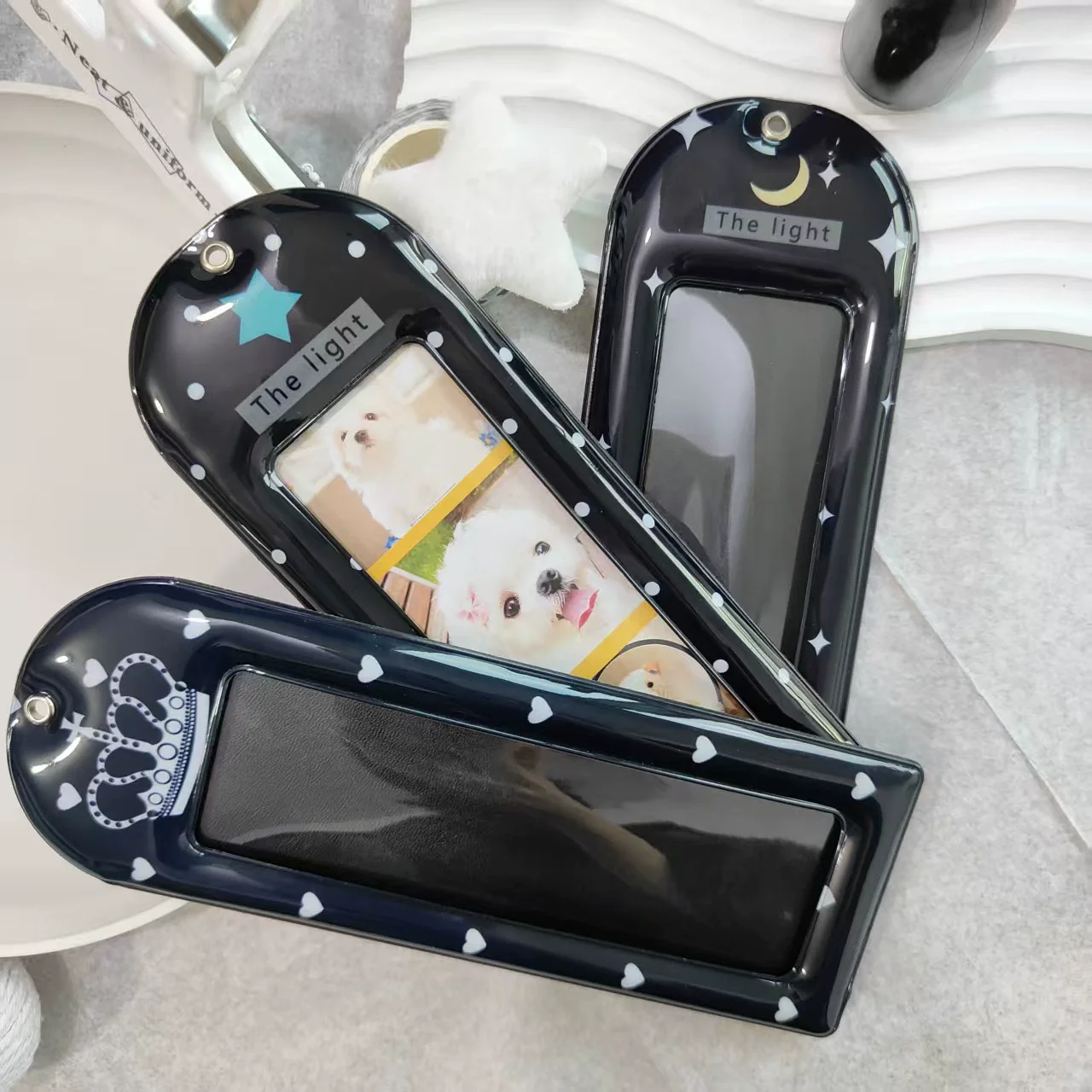 PVC Star Moon Photo Booth Frames -Black Photo Booth Album For 2x6 Inch Photo Strips Wedding Album 2 x 6 Bookmark Holder