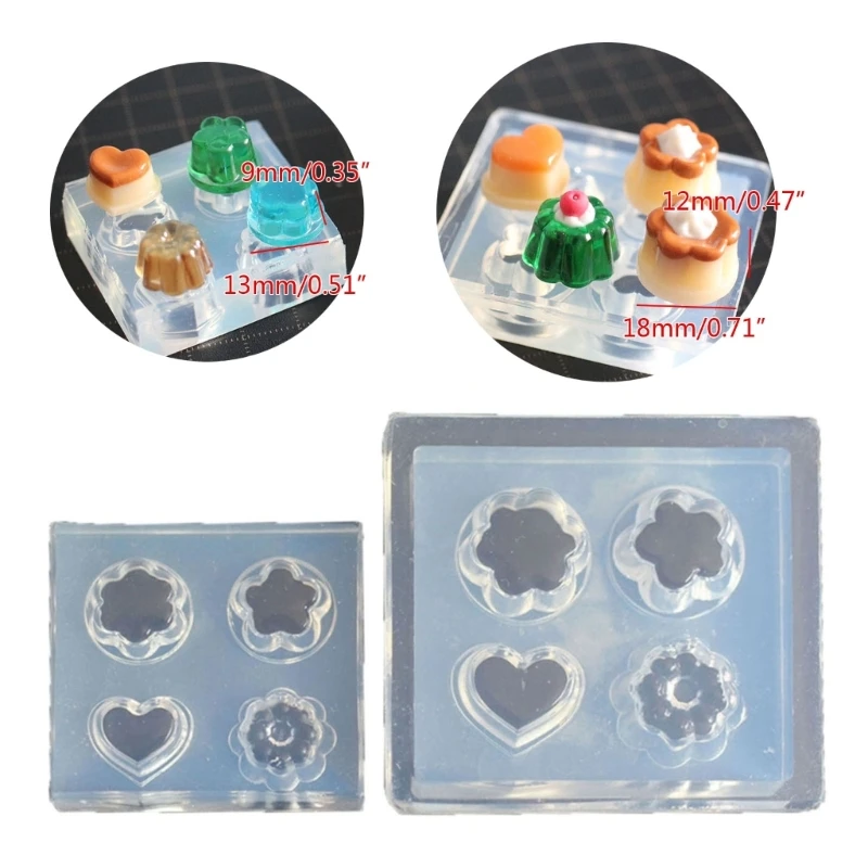 2Pcs Puddings Molds Silicone Molds for Making Chocolate Candy Muffin Puddings