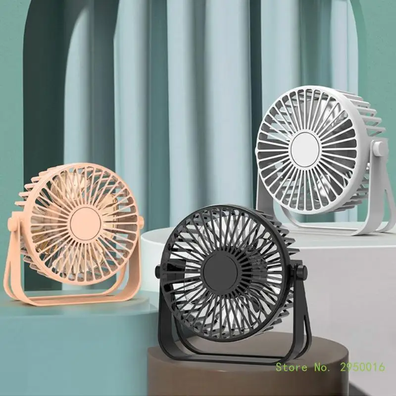 Mini Portable Fan USB Desk Fan Table Strong Quiet Operation 3 Speed Wind 360° Rotatable Standing fans for Room